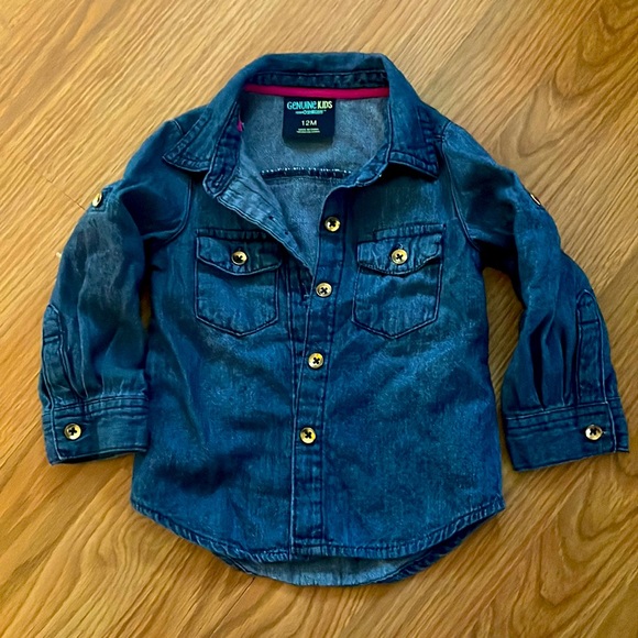 Genuine Kids Dark blue Denim Button Down - Picture 1 of 4